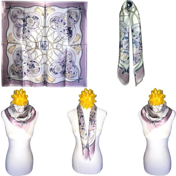 Accessories - NWT Genuine 100% Mulberry Silk Satin Scarf 21"x21" Small Square Shawl 54031